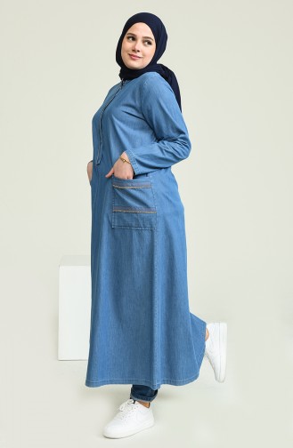 Jeansblau Trenchcoat 0640-01