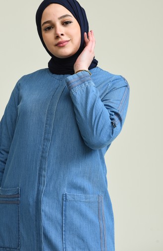 Jeansblau Trenchcoat 0641-02