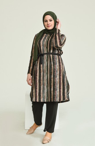 Ensemble Deux Pieces Tunique Pantalon Grande Taille 2616A-02 Khaki 2616A-02