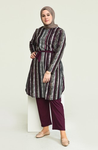 Ensemble Deux Pieces Tunique Pantalon 2616A-04 Plum 2616A-04