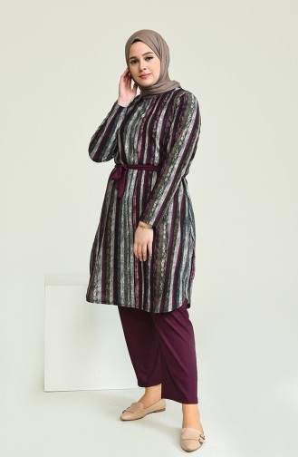 Ensemble Deux Pieces Tunique Pantalon 2616A-04 Plum 2616A-04