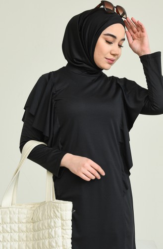 Schwarz Hijab Badeanzug 2225A-02