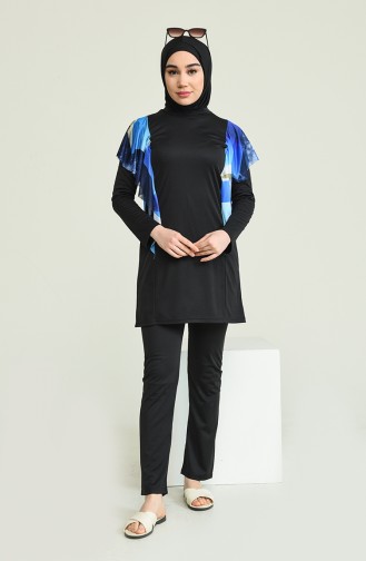 Blau Hijab Badeanzug 2225B-02