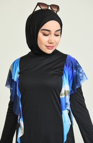 Blau Hijab Badeanzug 2225B-02