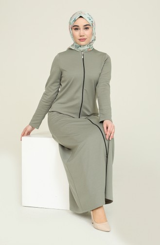 Fermuarlı Ferace 2025-01 Çağla Yeşili