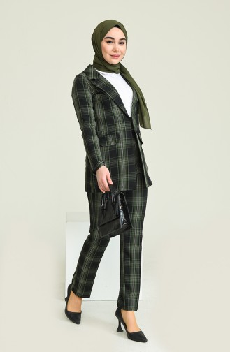 Plaid Jackenanzug Khaki 9957 13141