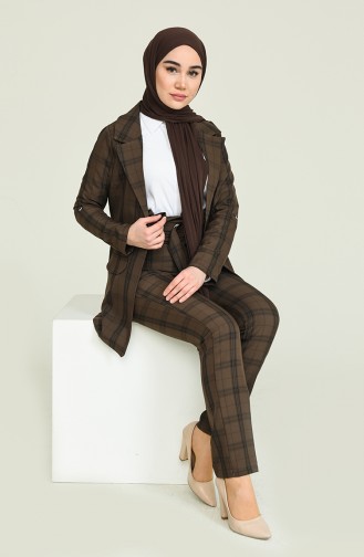 Plaid Suit Brown 9957 13145