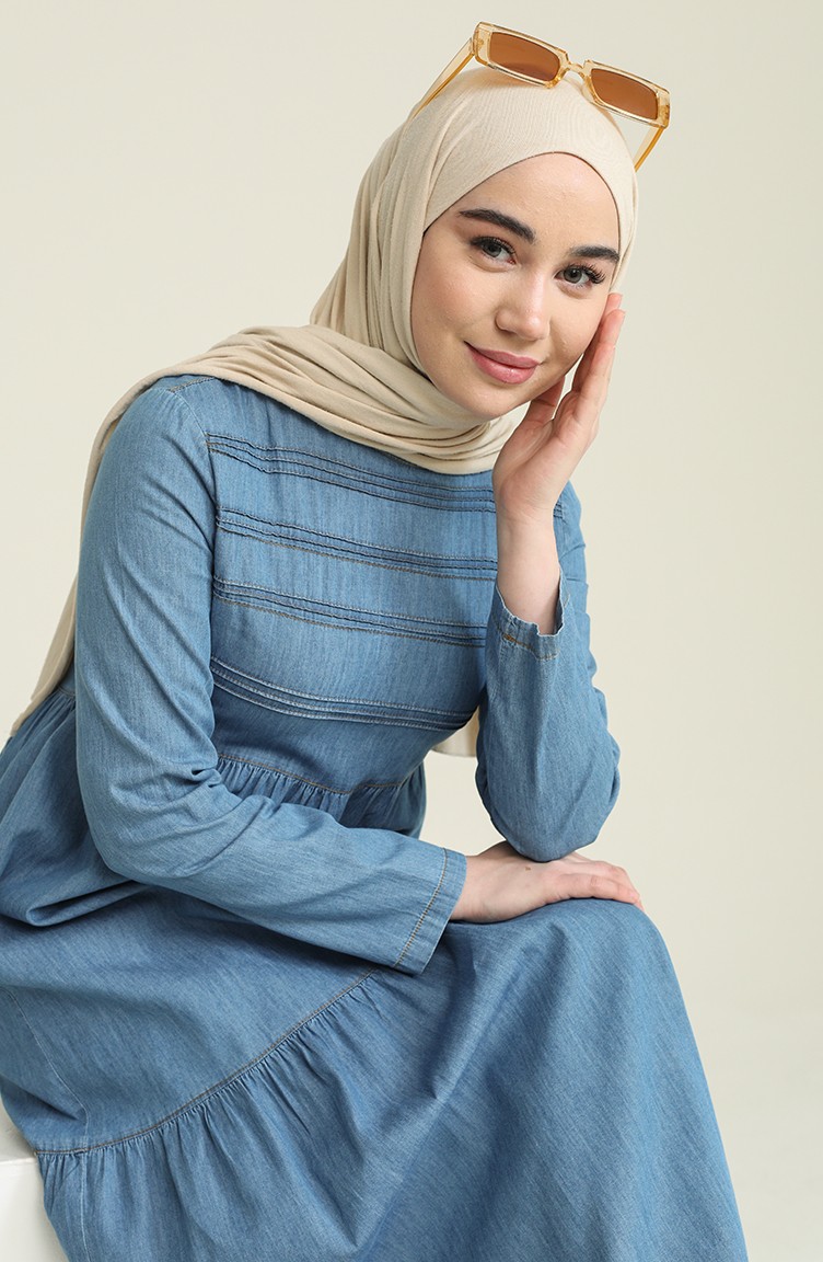 Denim dress hijab style top