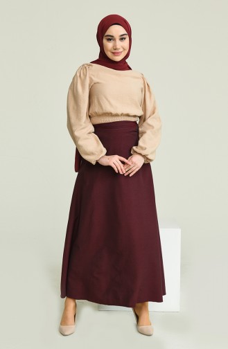 Claret Red Skirt 2523-08