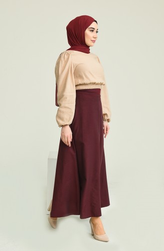 Zippered Skirt 2523-08 Claret Red 2523-08