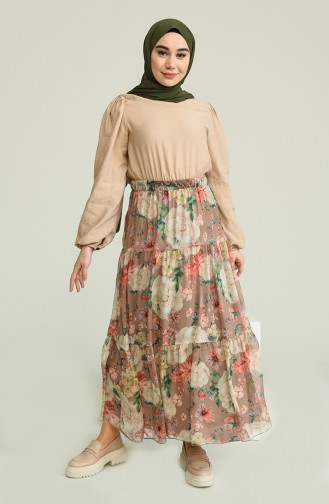 Dark Beige Skirt 1201D-01