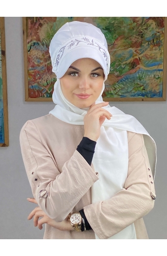 White Ready to Wear Turban 15BST060322-01