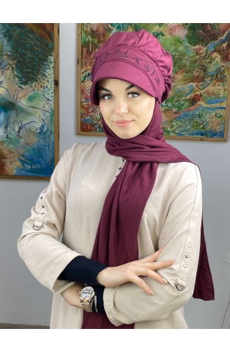 Dark Plum Ready to Wear Turban 15BST060322-09