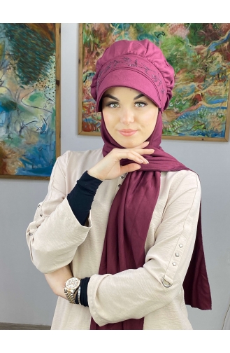 Dark Plum Ready to Wear Turban 15BST060322-09