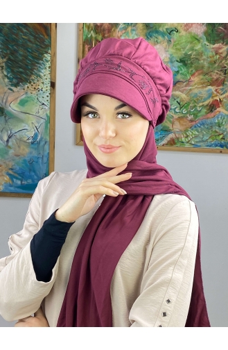 Dark Plum Ready to Wear Turban 15BST060322-09