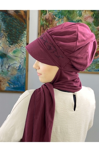 Dark Plum Ready to Wear Turban 15BST060322-09