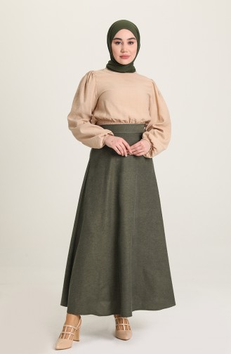 Zippered Skirt 2523-09 Dark Khaki 2523-09