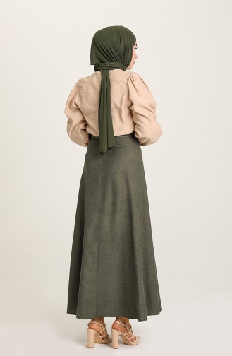 Zippered Skirt 2523-09 Dark Khaki 2523-09