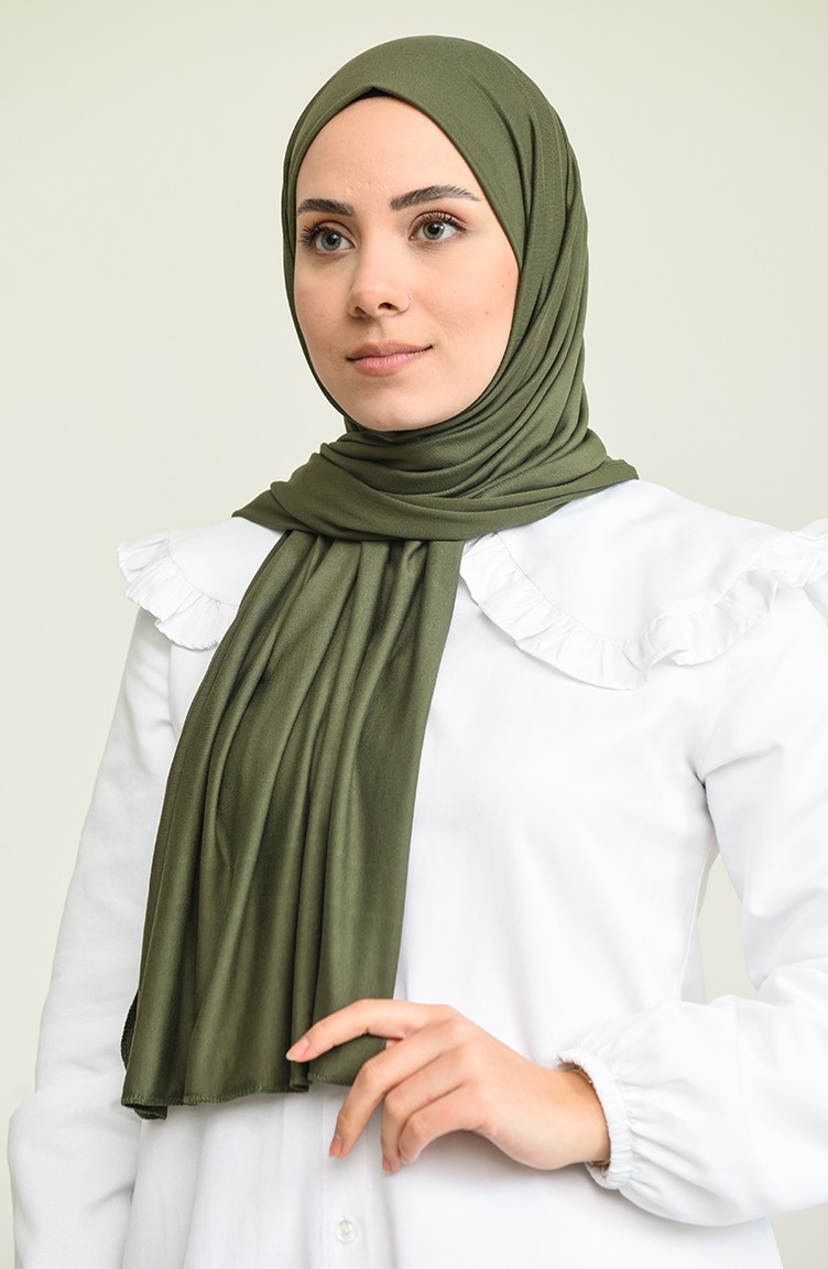 شال أخضر زيتي 1026-04
