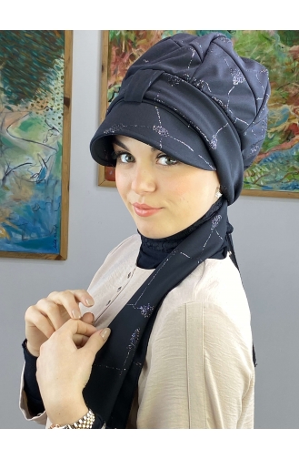 Black Ready to wear Turban 39BST060322-01