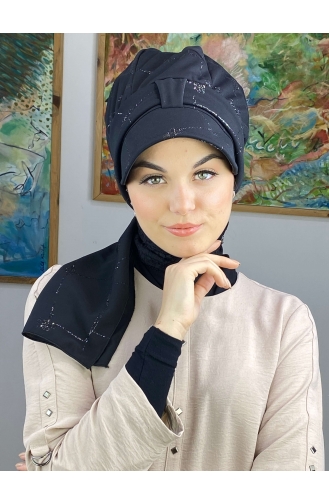 Black Ready to Wear Turban 39BST060322-01