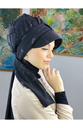 Black Ready to wear Turban 39BST060322-01