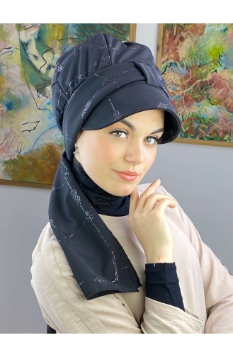 Black Ready to Wear Turban 39BST060322-01