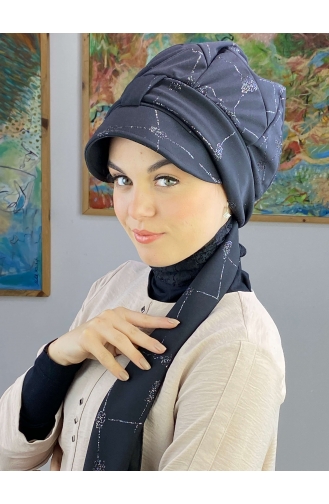 Black Ready to Wear Turban 39BST060322-01
