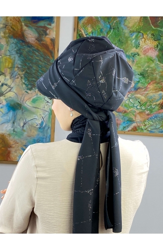 Black Ready to Wear Turban 39BST060322-01