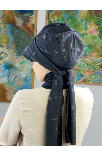 Black Ready to wear Turban 39BST060322-01