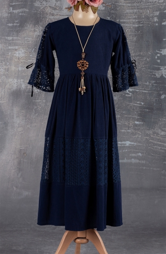 Navy Blue Kinderjurk 1604-03