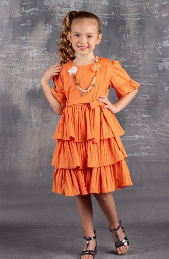 Orange Children`s Dress 2216KK-01