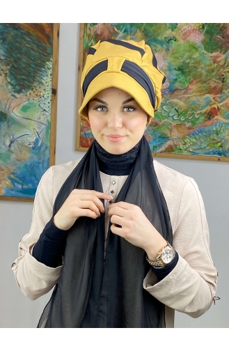 Mustard Ready to Wear Turban 49BST060322-03