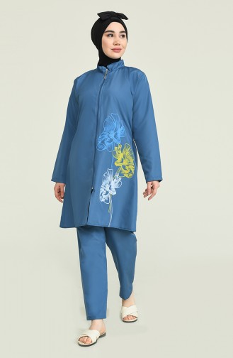 Indigo Modest Swimwear 2889.İndigo