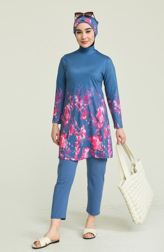 Indigo Swimsuit Hijab 2912.İndigo