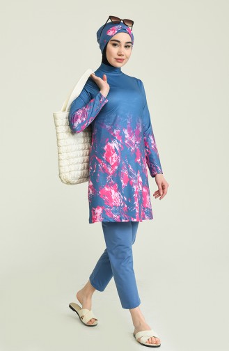 Indigo Swimsuit Hijab 2912.İndigo