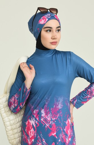 Indigo Swimsuit Hijab 2912.İndigo