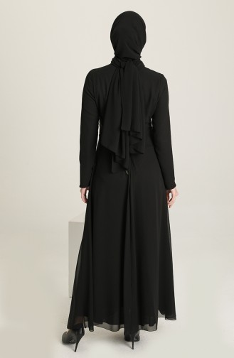 Black Hijab Evening Dress 11908