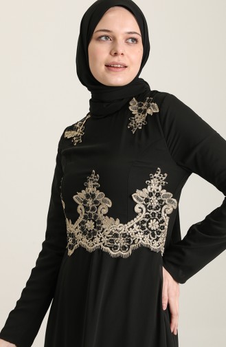 Black Hijab Evening Dress 11908
