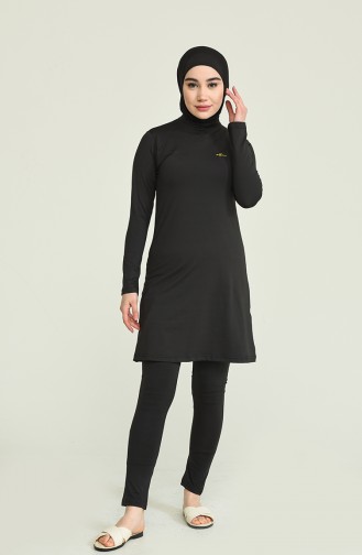 Schwarz Hijab Badeanzug 21600-01