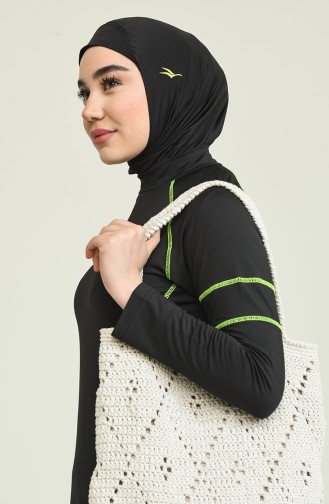 Maillot de Bain Hijab Noir 21624-03