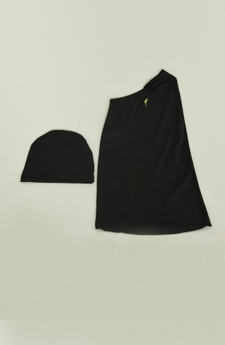 Schwarz Hijab Badeanzug 21624-03