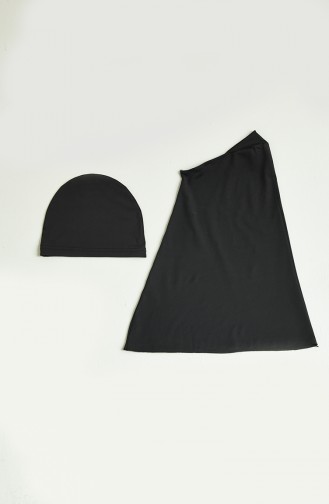 Schwarz Hijab Badeanzug 262-02