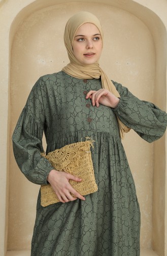 Green Almond Hijab Dress 0815-01