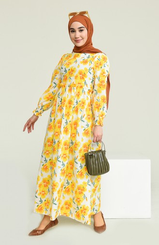 Yellow Hijab Dress 0849-02