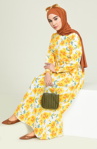 Yellow Hijab Dress 0849-02