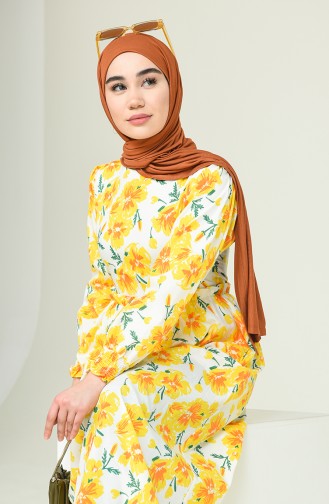 Yellow Hijab Dress 0849-02