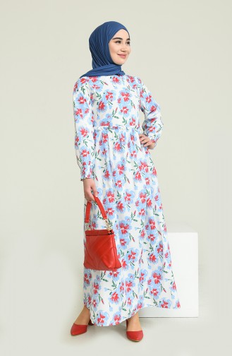 Blue Hijab Dress 0849-03