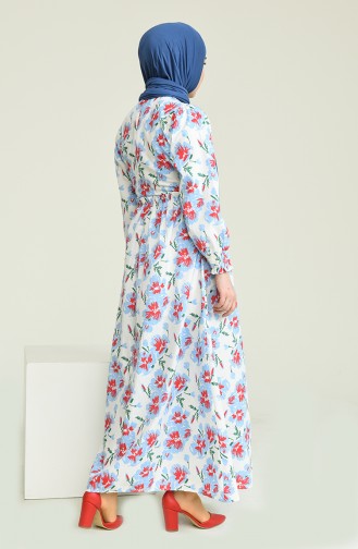 Blue Hijab Dress 0849-03