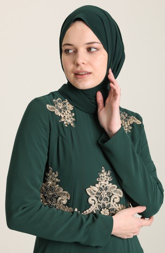 Smaragdgrün Hijab-Abendkleider 11909
